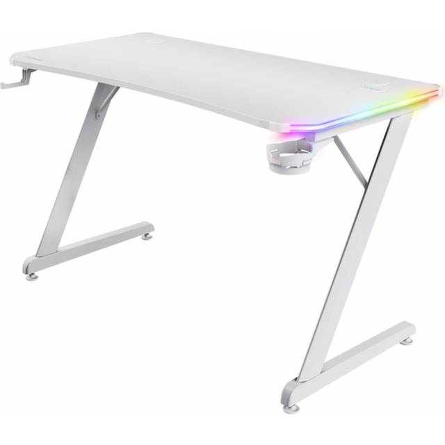 Trust GXT 709W Luminus RGB Gaming Skrivebord - White, 1200x600x740mm