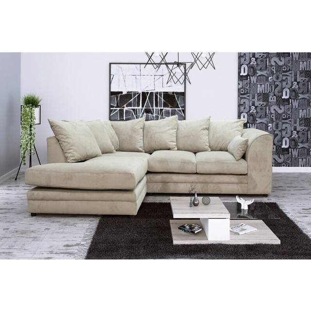 (Left Hand Facing, Beige) Montana Fabric Corner Sofa