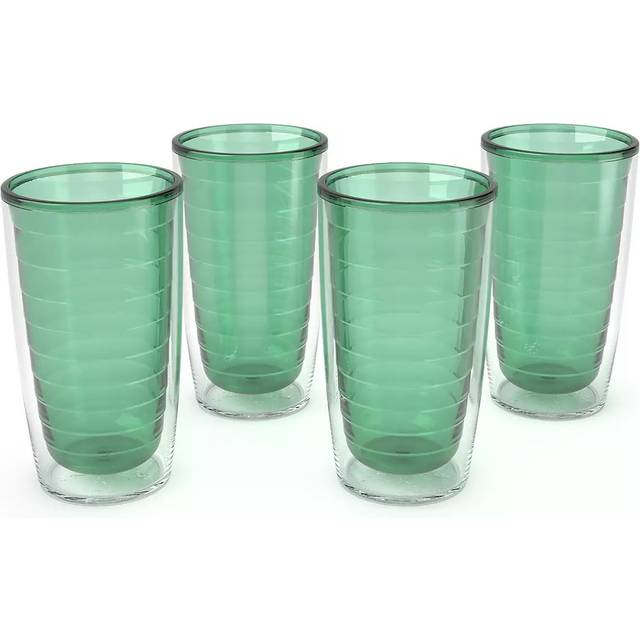 Tervis Clear & Colorful Tabletop Made in USA Double Walled Insulated Tumbler Travel Cup Keeps Drinks Cold & Hot  16oz - 4pk  Mangrove Green