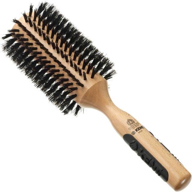 Kent PF09 Large Round Curling Brush with Hard Natural Boar Bristle - Blowout Brush for Shoulder Length or Shorter Dry Hair