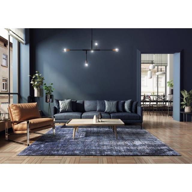 Asiatic Kuza 200X290Cm Abstract Navy Rug, Blue