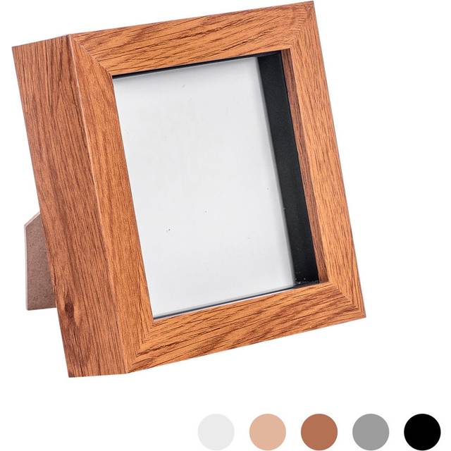 4" x 4" 3D Box Photo Frame - Dark Wood