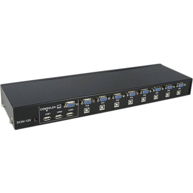 8 Port USB 2.0 External KVM Switch Box Manual Switcher Support 1920x1440