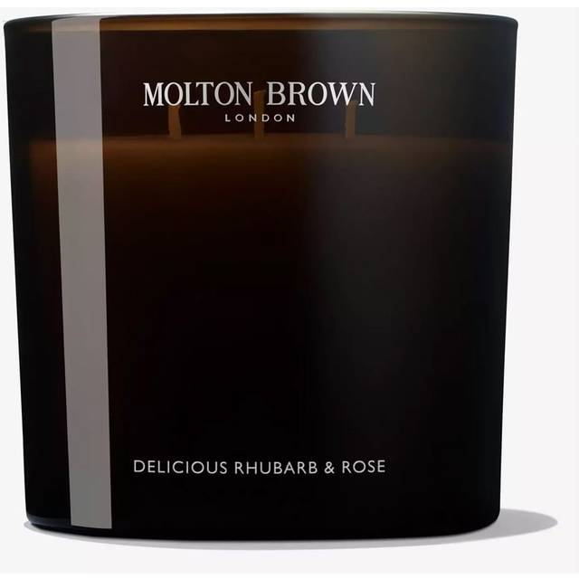 Luxury Scented Candle Triple Wick, Delicious Rhubarb & Rose