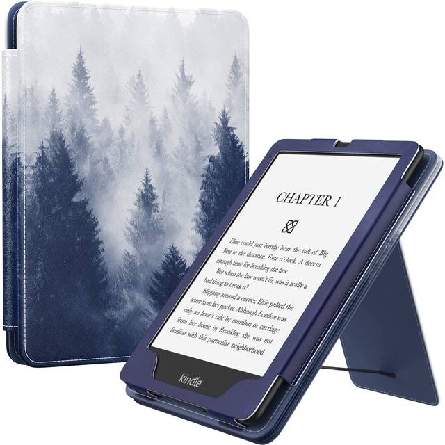 MoKo Case for 6.8" Kindle Paperwhite (11th Generation-2021) and Kindle Paperwhite Signature Edition, Slim PU Shell Cover Case with Auto-Wake/Sleep for Kindle Paperwhite 2021 E-Reader, Gray Forest
