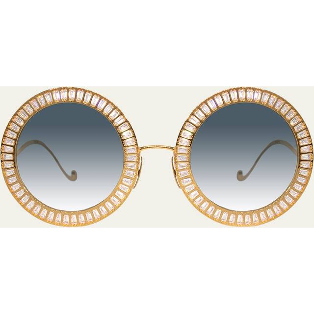 Anna-Karin Karlsson MAGIC YOU 2.0 Ice Gold Women's Sunglasses Gold Size 48 - Gold with Zirconia Stone (48)