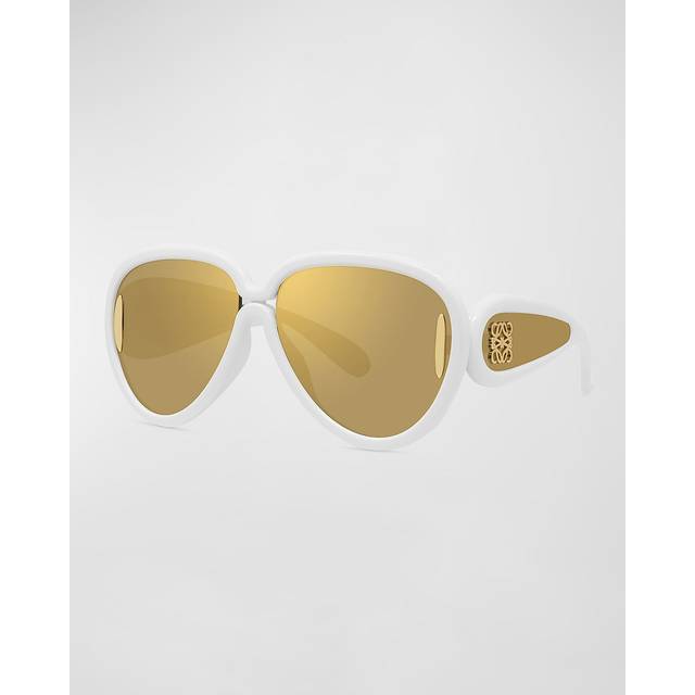 Loewe Brown Mirror Pilot Unisex Sunglasses LW40132I 25G 65 - White (OS)