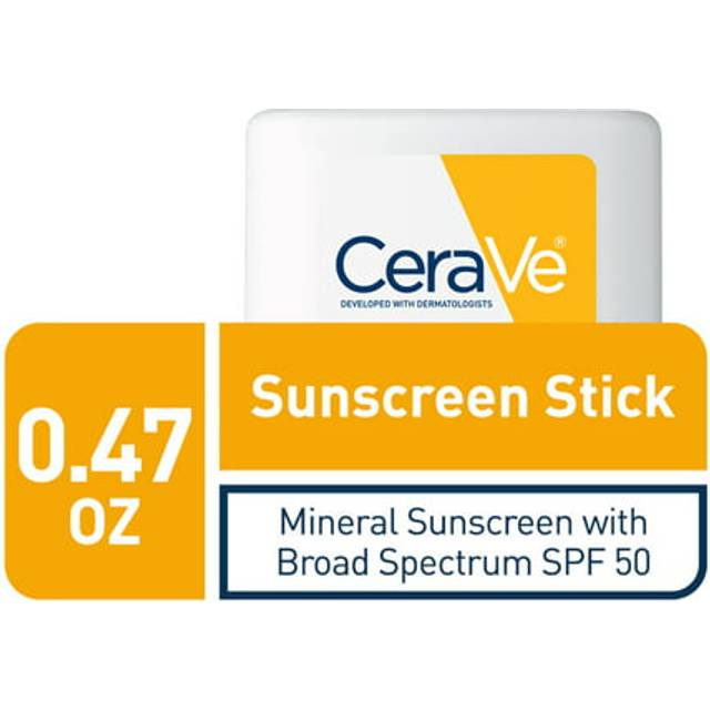 CeraVe Mineral Sunscreen Stick SPF 50 | Broad Spectrum SPF + Hyaluronic Acid + Ceramides | Titanium Dioxide & Zinc Oxide Sunscreen | 100% Mineral Face
