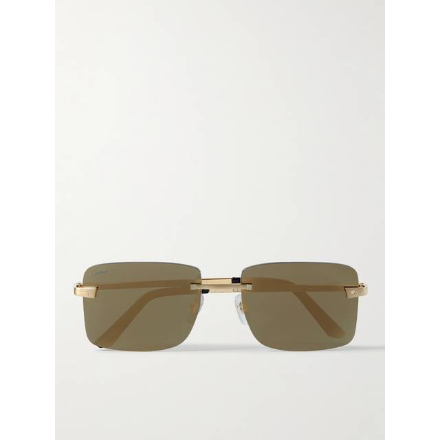 Cartier Eyewear - Santos Frameless Gold-Tone Sunglasses - Men - Gold