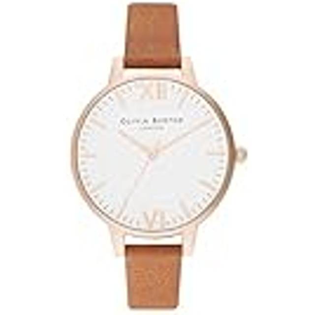 Olivia Burton dam analog kvartsklocka med läderarmband OB16TL13