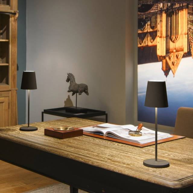 SLV - Vinolina Two Portable Table Lamp 3-step IP65 Black