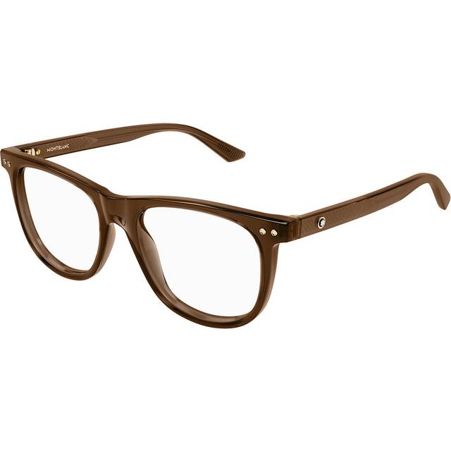 Montblanc MB0323O 004 Men's Eyeglasses Brown Size 54 (Frame Only) - Blue Light Block Available - Transparent Brown (54)