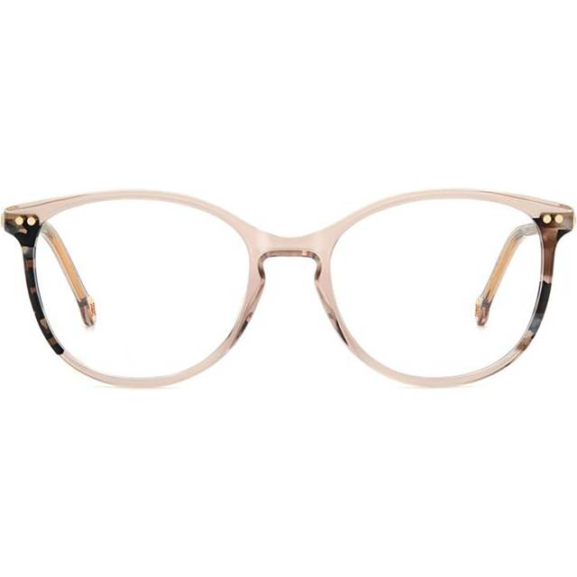 Carolina Herrera HER 0247 L93 Women's Eyeglasses Pink Size 53 (Frame Only) - Blue Light Block Available - Transparent Peach Pink Tortoise (53)