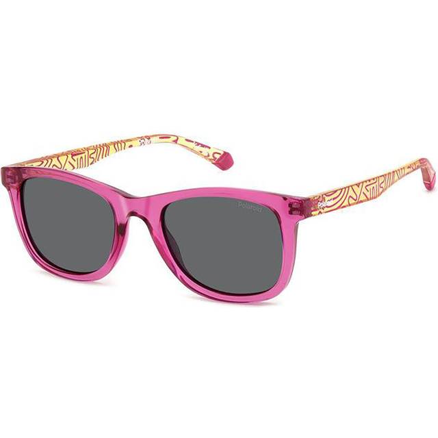 Polaroid Barn PLD 8060/S MU1/M9 Solglasögon Plast Fuchsia Grå Fyrkantig Polariserad