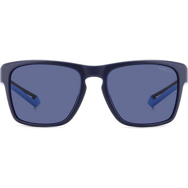 Polaroid Rectangle Mens Matte Blue Polarized High Contrast PLD 7052/S - One Size