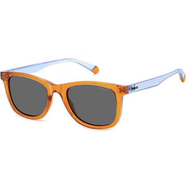 Polaroid Barn PLD 8060/S L7Q/M9 Solglasögon Plast Orange Grå Fyrkantig Polariserad