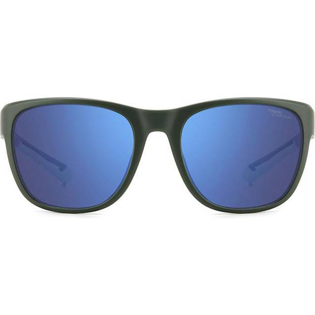 Polaroid Unisex PLD 7051/S DLD/QG Sunglasses Polycarbonate Green Blue Geometric Polarized Mirror