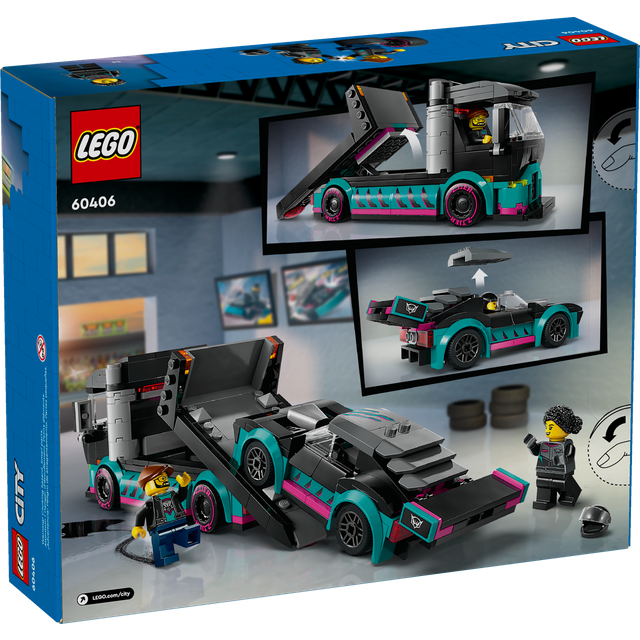 LEGO City Race Car and Car Carrier Truck Building Toy 60406