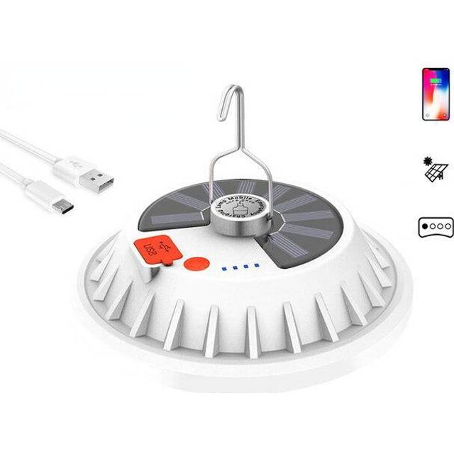 (L) 2 in 1 300W Solar LED Camping Light Remote Control Tent Light Hang Fishing Night Light Emergency Work Lamp Power Bank
