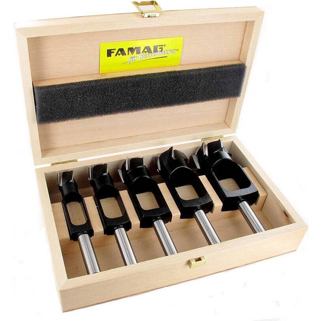 FAMAG 5PCS Disc and Plug Cutter Set in Wooden Box, 1616505