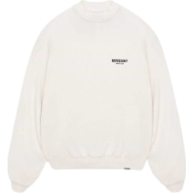 Represent Mens Flat White Owners&#39; Club Graphic-print Relaxed-fit Cotton-jersey Sweatshirt M - FLAT WHITE