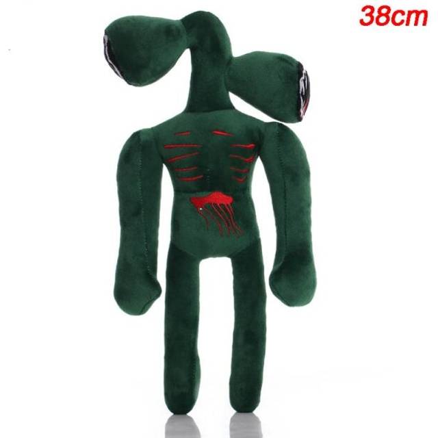 (dark green 38cm) 25-38cm Anime Siren Head Plush Doll Toys Scary Black White Red Sirenhead Cat Peanut Soft Cartoon Stuffed Figure Children Gifts
