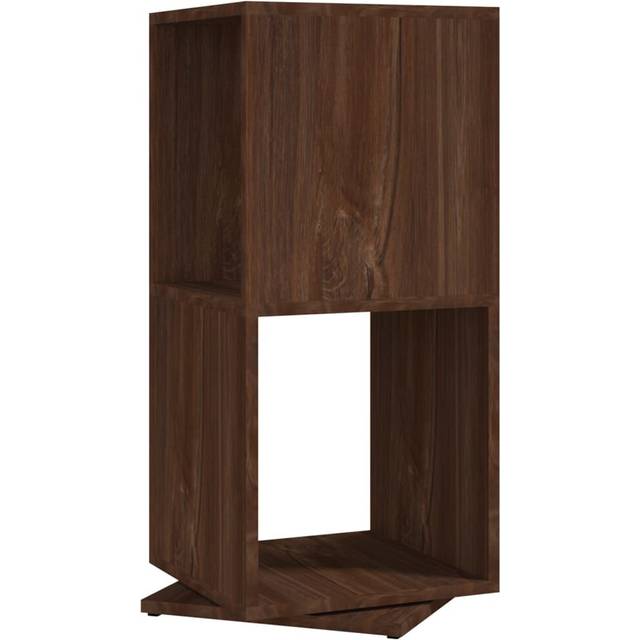 Roterande hylla brun ek 34,5x34,5x75,5 cm konstruerat trä