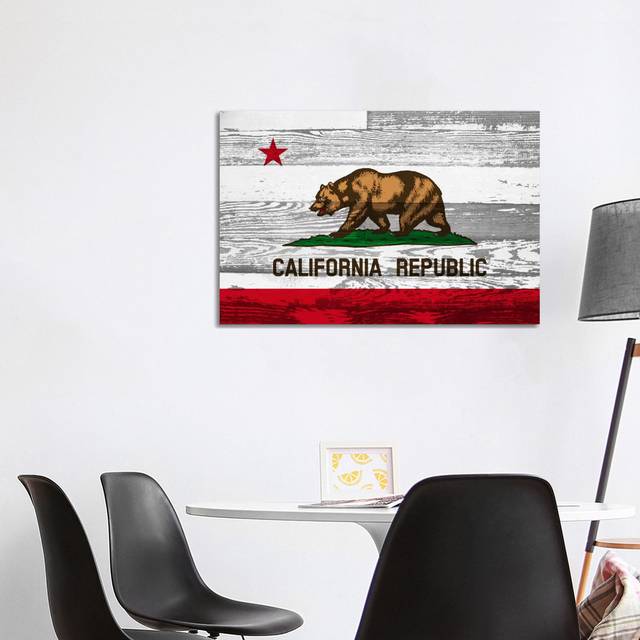 California State Flag on Wood Panels - Wrapped Canvas Graphic Art (101.6 cm H x 66.04 cm W x 1.91 cm D)