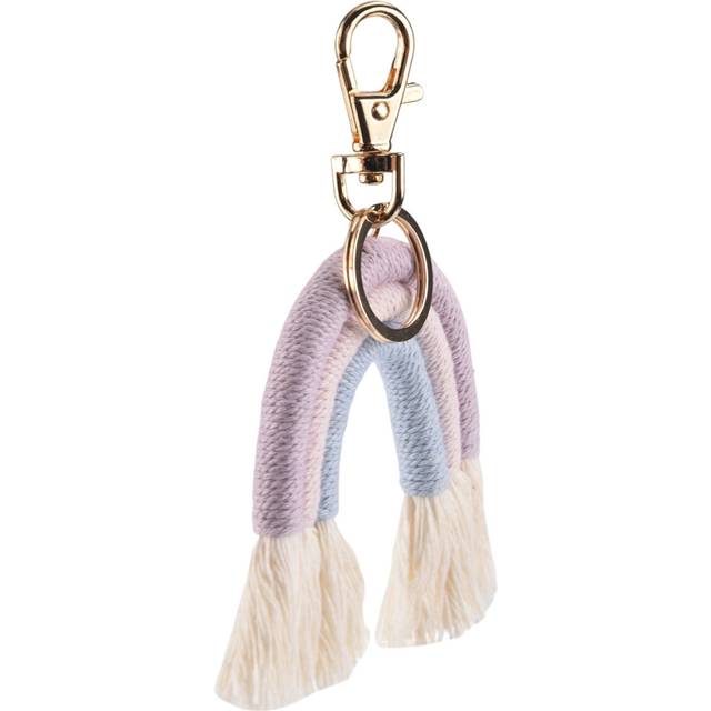 Weaving Rainbow Keychains for Women Boho Handmade Key Holder Gifts, A