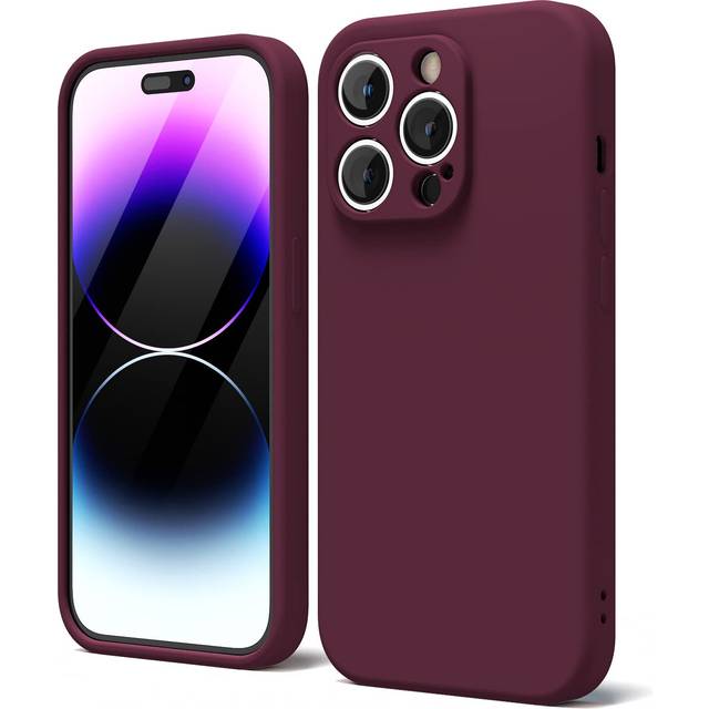 oakxco for iPhone 14 Pro Max Phone Case Liquid Silicone  Cute Thin Slim Soft Rubber TPU Plain Smooth Gel Cover for Women Girl  Matte Solid Protective