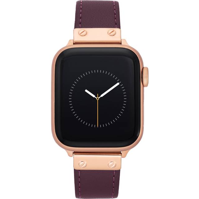 Anne Klein Women's Leather Band for Apple Watch® in Rose Gold-Tone / Purple size 38/40/41mm