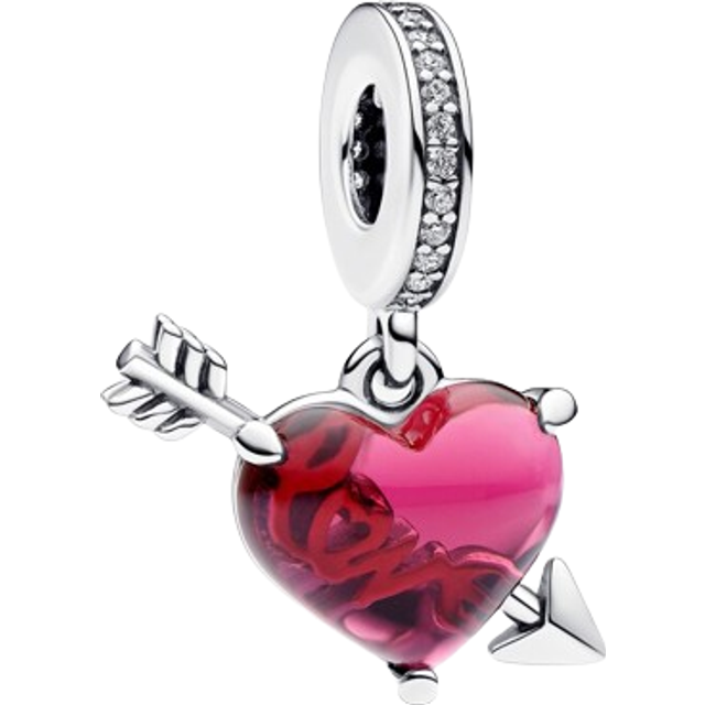 Pandora Charms Murano Glass Pendant Charm Red Heart and Arrow 793085C01