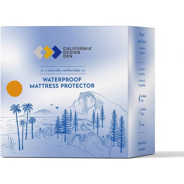 California Design Den Premium Waterproof Mattress Protector for California King Size Bed - Soft  Cooling  Noiseless  Machine Washable  Fitted Mattress