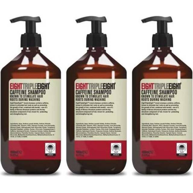 Eight Triple Eight Caffeine Shampoo, 1 Litre (Pack of 3)