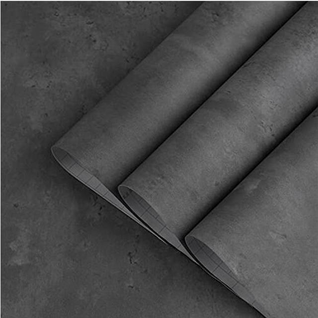 Dark Grey Concrete Texture Self Adhesive Wallpaper Peel Stick 3D Cement Look Countertop Contact Paper Gray Vinyl Wrap Roll Matte Thicken 118x16inch