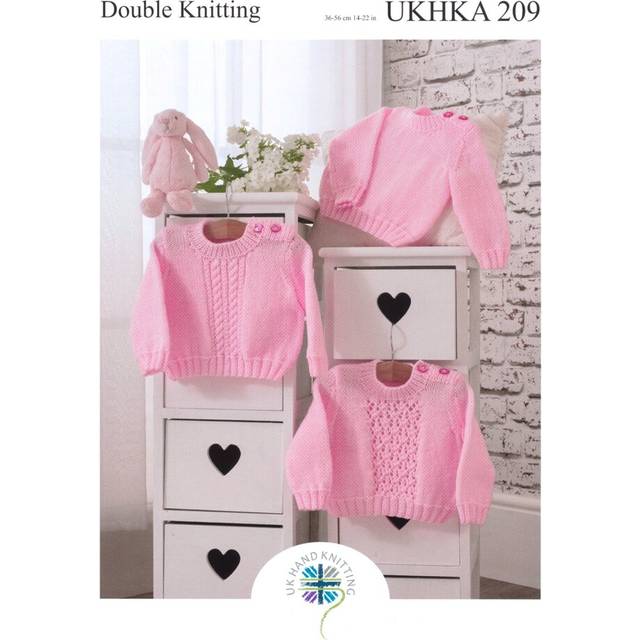 UKHKA 209 DK Knitting Pattern Baby Sweater