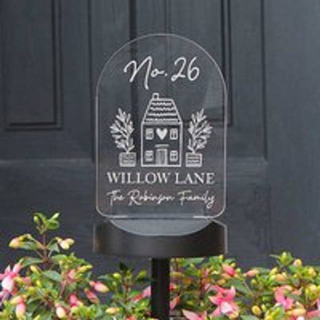 Personalised Home Outdoor Solar LED Light - White