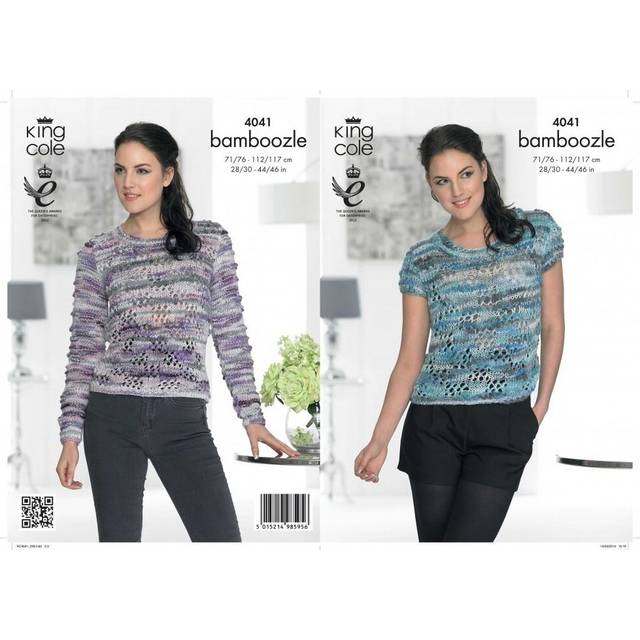 King Cole Bamboozle Knitting Pattern 4041 Women 28 - 46 Inches Tops, Sweaters