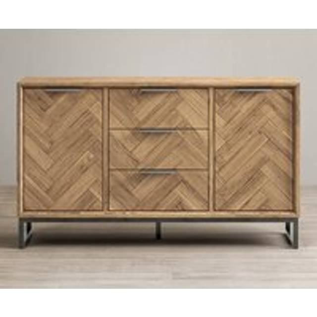 Herringbone Solid Oak Large Sideboard