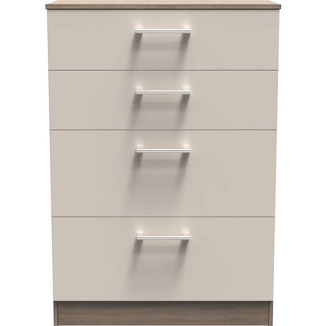 Stamford Ready Assembled Chest Of Drawers with 4 Drawers - Kashmir Matt / Darkolino - Welcome Furniture | TJ Hughes