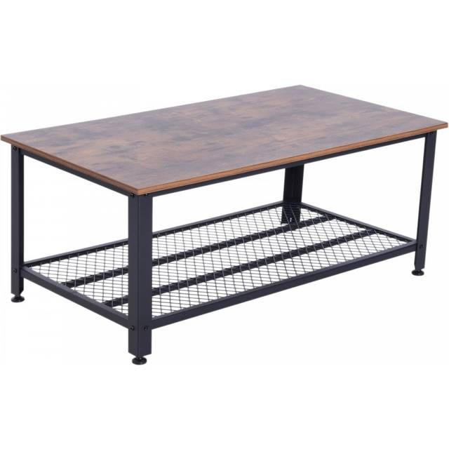 HOMCOM Industrial Style Coffee Table - Brown & Black - Home Living | TJ Hughes