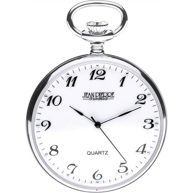 Open Faced Pocket Watch Sterling Silver - Quartz Movement - Gift
