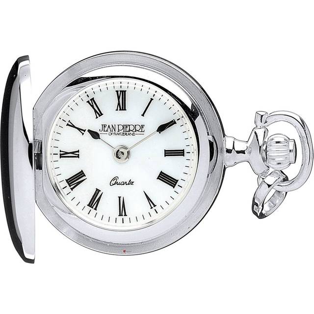 Classic Pendant Watch Sterling Silver Polished Hunter Roman Numerals Quartz