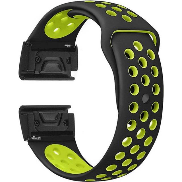 Garmin Fenix 5 / Forerunner 935 22mm tvåfärgat klockband av silikon - Svart / Gul