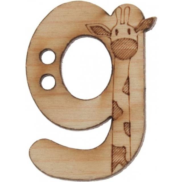 Trimits Wood Alphabet Letter Buttons Natural Letter G
