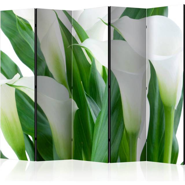 Room Divider - Bunch Of Flowers - Callas II [Room Dividers] - White;Green (172cm H X 225cm W X 3cm D)