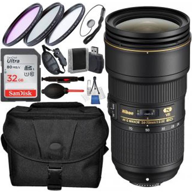 Nikon AF-S NIKKOR 24-70mm f/2.8E ED VR Lens - 20052 and Accessory Bundle