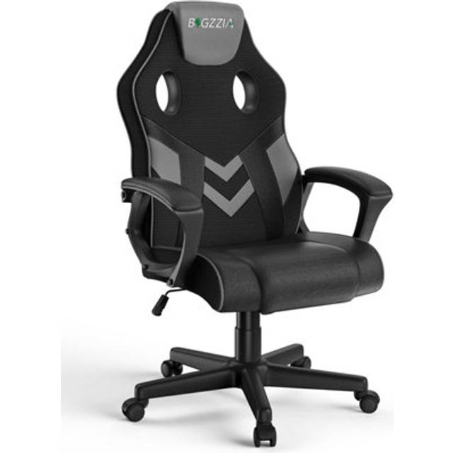 PU Leather Gaming Chair with Headrest, Adjustable Height, and 360° Swivel for Office Gamer - Grey - One Size