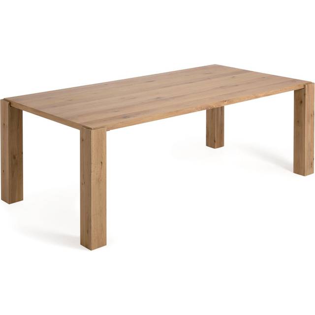 Deyanira table with oak veneer and solid oak legs 220 x 110 cm - Brown
