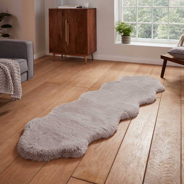 Think Rugs Super Teddy Silver Sheepskin 060 x 180cm Polyester Plain Shaggy Double Sheepskin, Green
